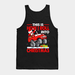 Christmas Pajama Dabbing Santa Claus Tank Top